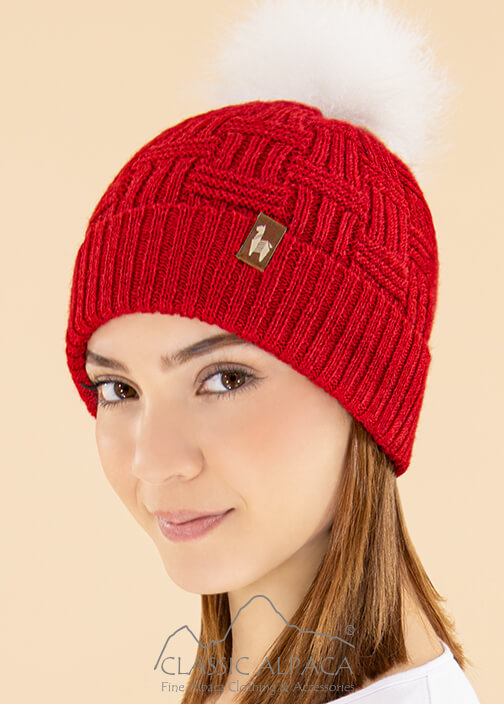 Brittany Fur Pompom Alpaca Hat