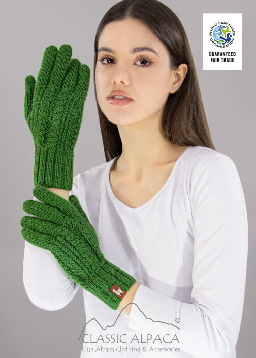 Classic Cable Alpaca Gloves