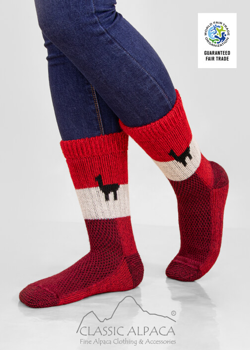 Premium Alpaca Alpaquita Heavy Boot Unisex Socks – wholesale reinforced alpaca boot socks with alpaca design, breathable and cushioned.