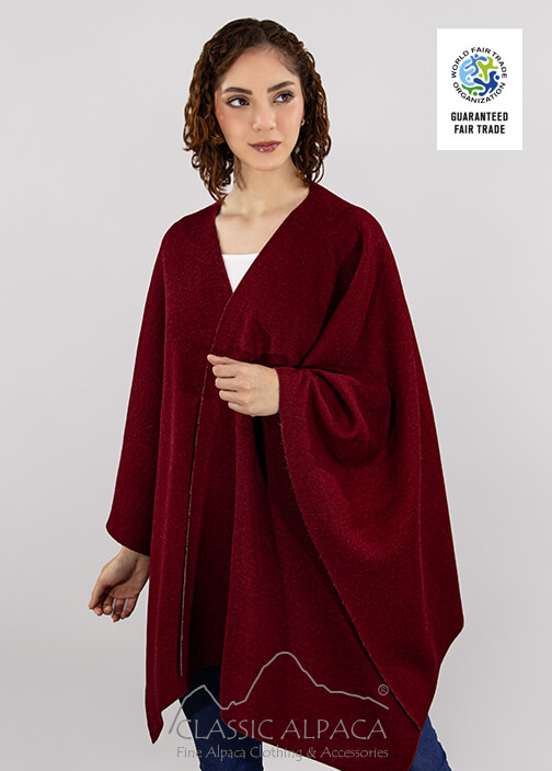 Double-Face Alpaca Knit Ruana Wrap