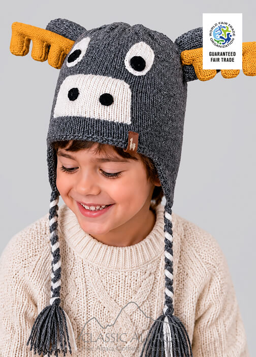 Alpaca Kids - Moose Alpaca Hat with Ear Flaps