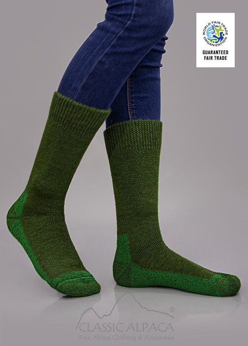 Alpaca Hiker Unisex Socks Wholesale with Full Terry, reinforced pre-heel, heel, sole and toe.