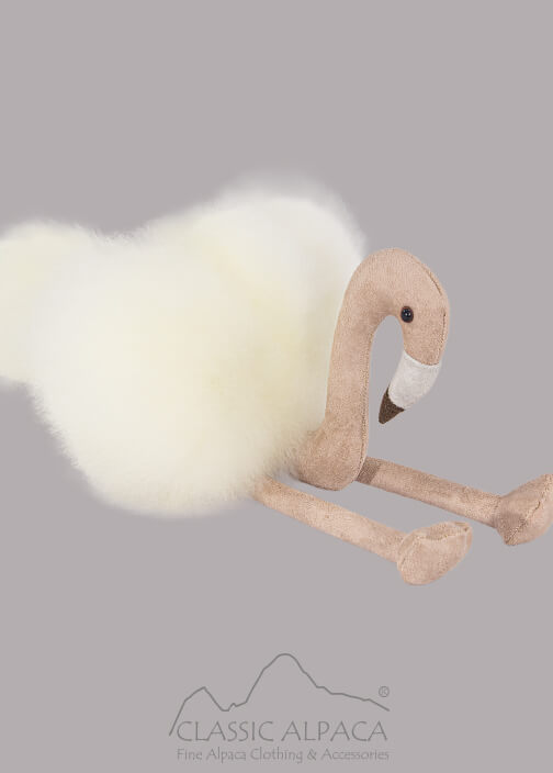 Baby Alpaca Fur - Flamingo Ornament 14 inches