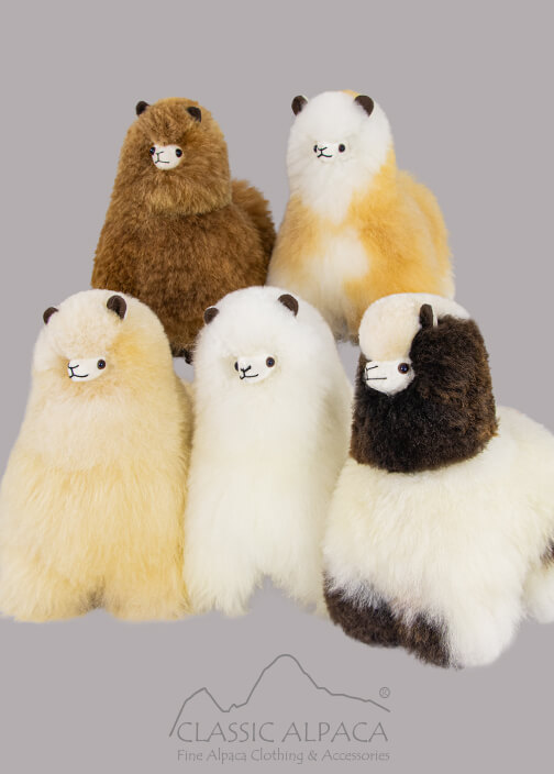 Baby Alpaca Fluffy Fur - Standing Alpaca 12 Inches