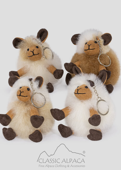 Alpaca Fur-Little Sheep Keychain 6 Inches