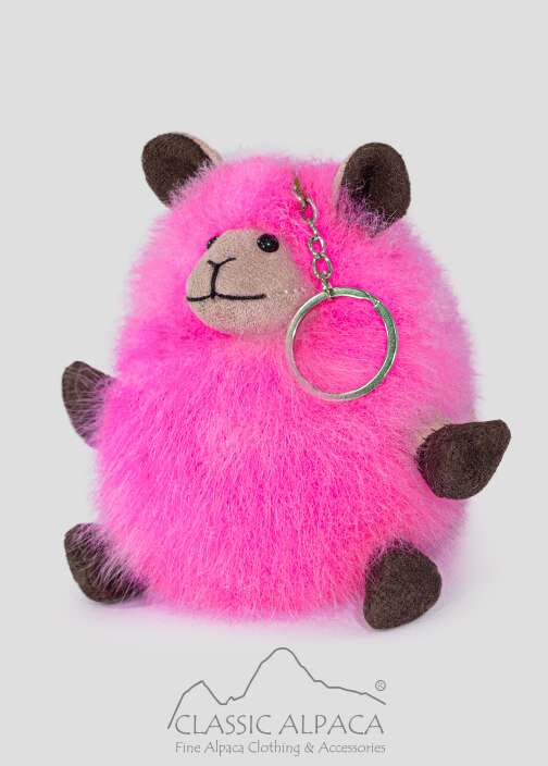 Alpaca Fur-Little Sheep Keychain 6 Inches