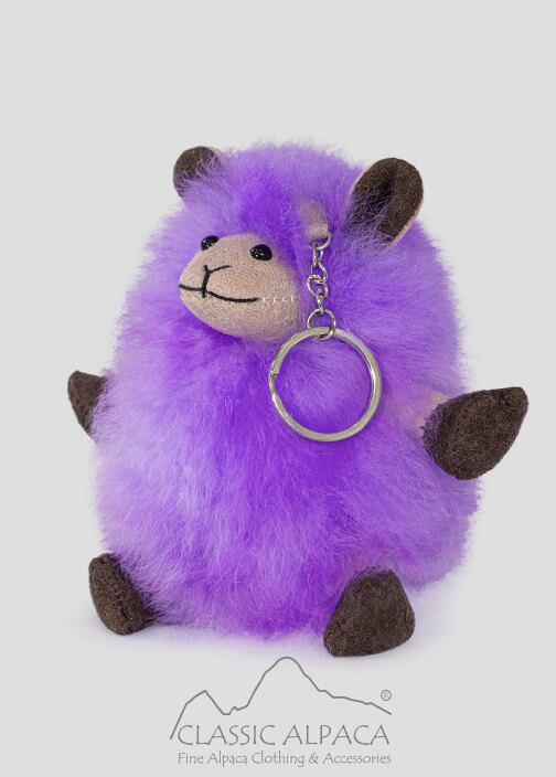 Alpaca Fur-Little Sheep Keychain 6 Inches