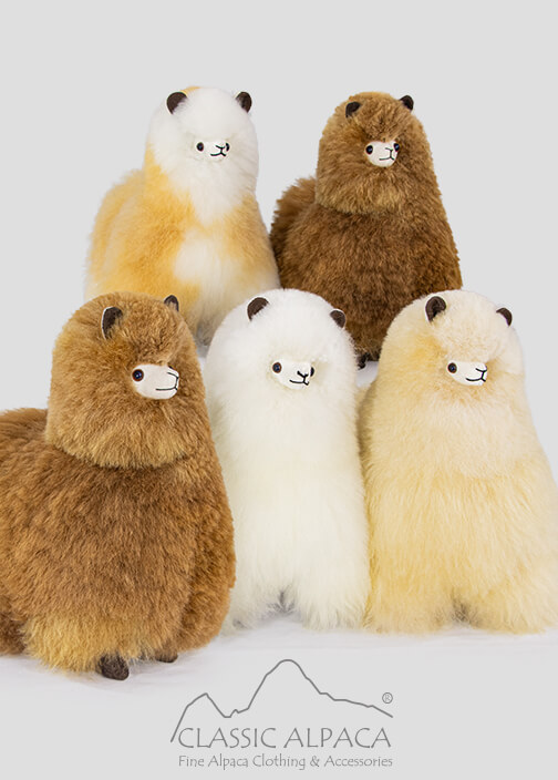 Baby Alpaca Fluffy Fur - Standing Alpaca 11 Inches