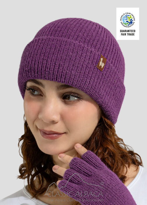 Women's Double Knit English Alpaca Hat