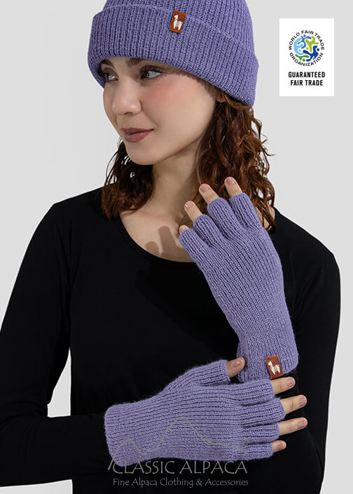 Women's Alpaca Half Finger Gloves
