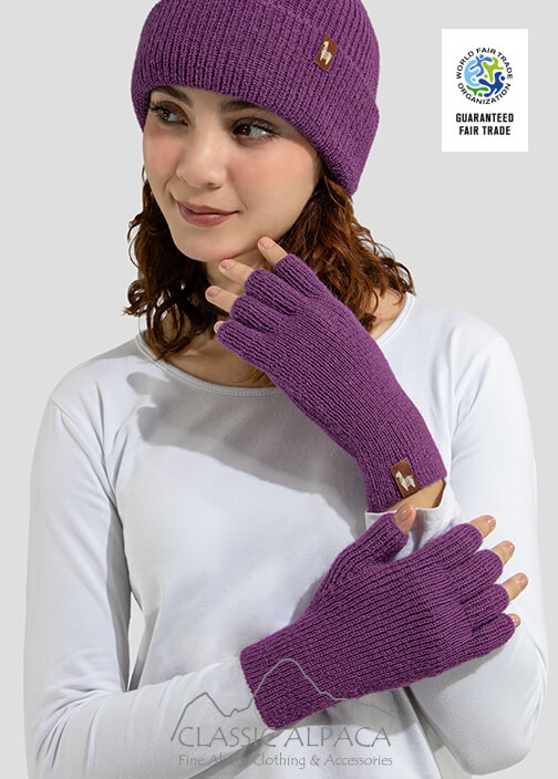 Women's Alpaca Half Finger Gloves