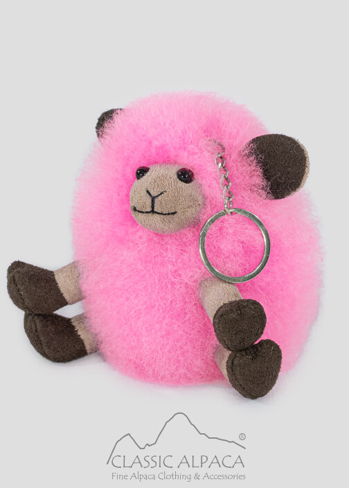 Alpaca Fur-Little Sheep Keychain 6 Inches