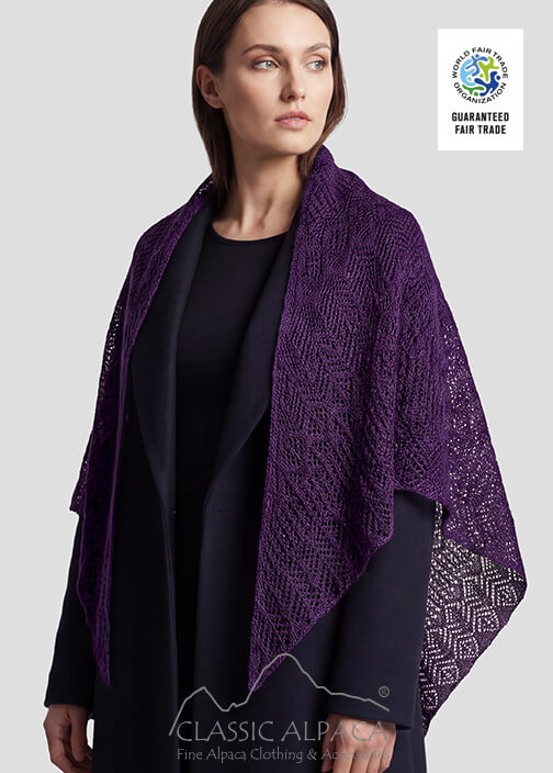 Triangular Imperial Royal Alpaca Lace Shawl