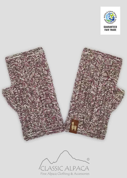 Alpaca Cable Fingerless Gloves