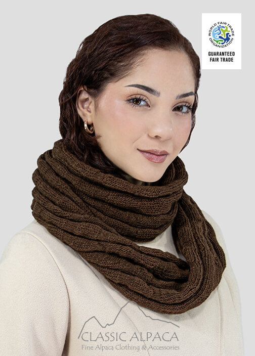Textured Imperial Royal Alpaca Infinity Scarf
