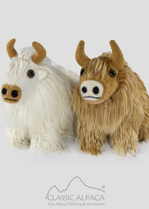 Baby Suri Alpaca Fur - Bull Ornament 10 Inches