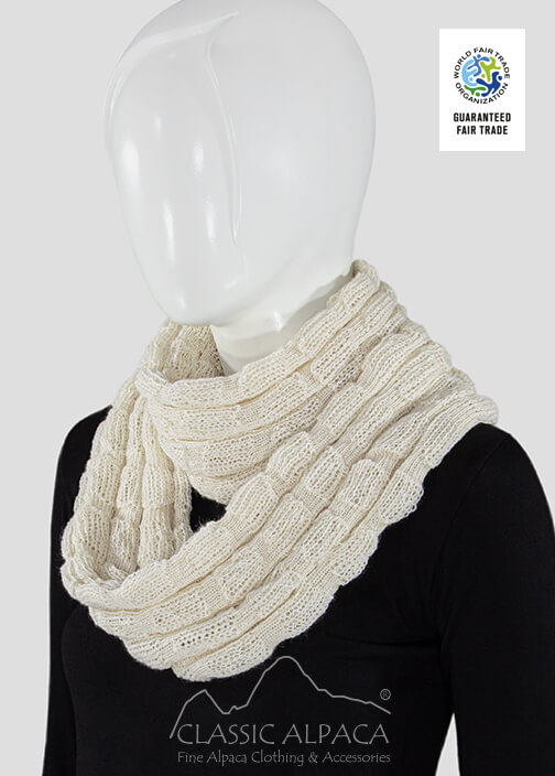 Textured Imperial Royal Alpaca Infinity Scarf