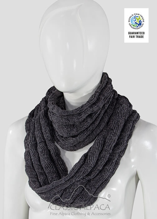 Textured Imperial Royal Alpaca Infinity Scarf