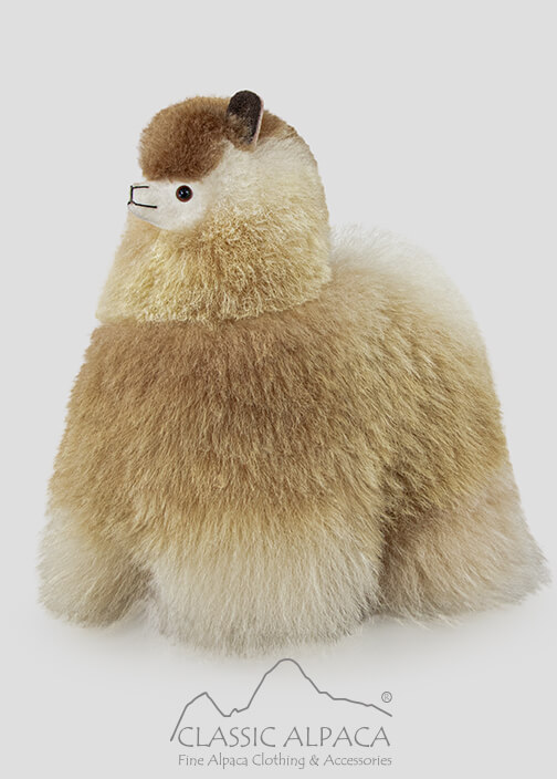 Baby Alpaca Fluffy Fur - Standing Alpaca 10 Inches