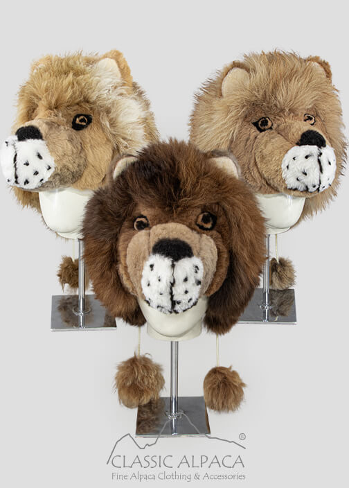 Alpaca Fur Lion Hat With Ear Flaps