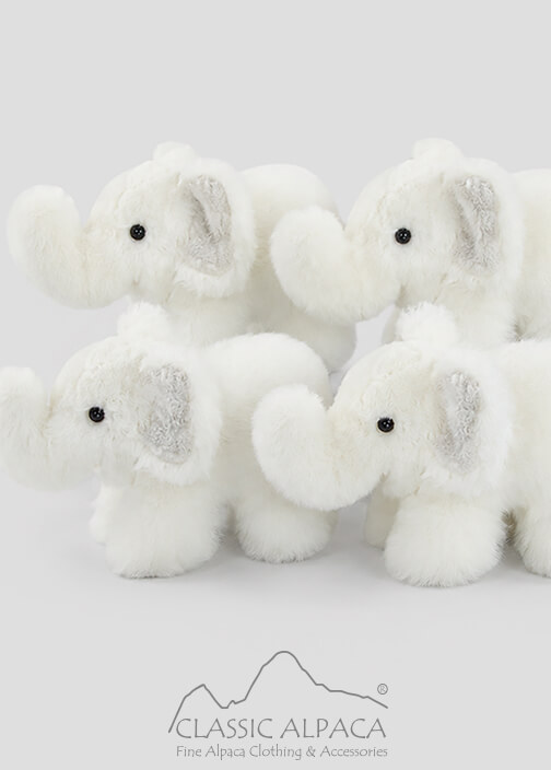 Baby Alpaca Fur - Adorable Elephant Ornament 8 inches