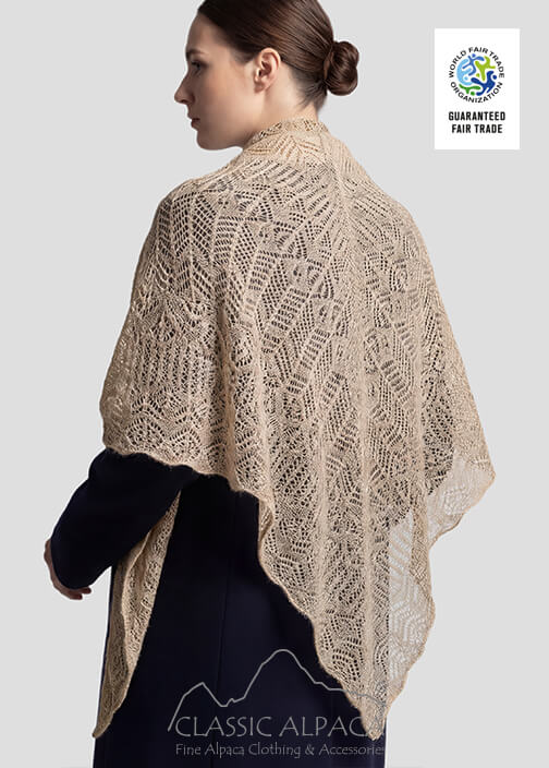 Triangular Imperial Royal Alpaca Lace Shawl