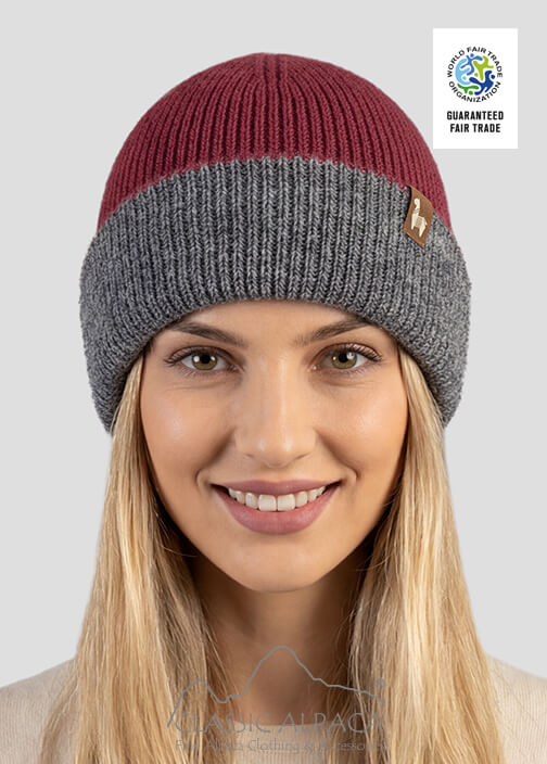 Unisex Reversible knit English Alpaca Hat