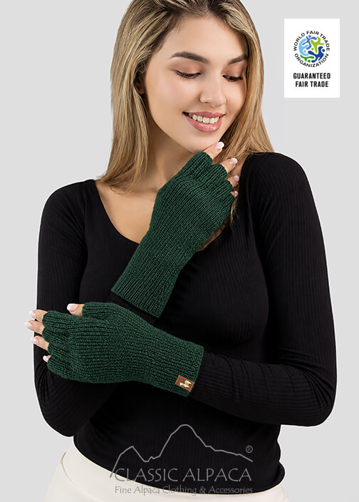 Women's Alpaca Half Finger Gloves