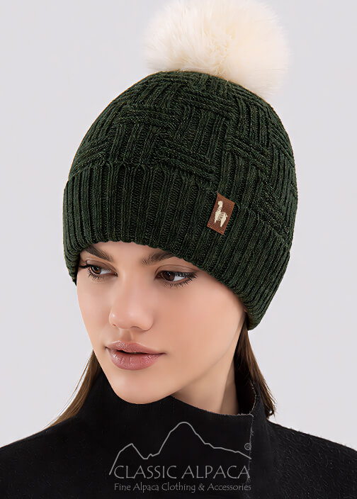 Brittany Fur Pompom Alpaca Hat