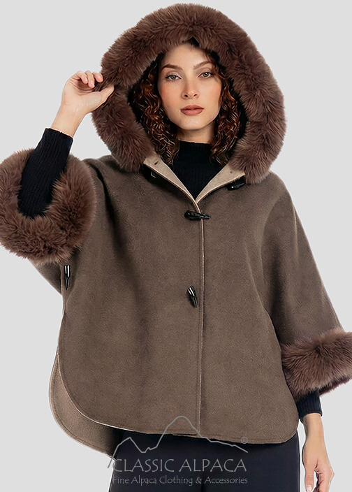 Isabella Reversible Hooded Cape With Convertible Sleeves