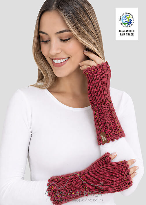 Alpaca Cable Fantasy Fingerless Gloves