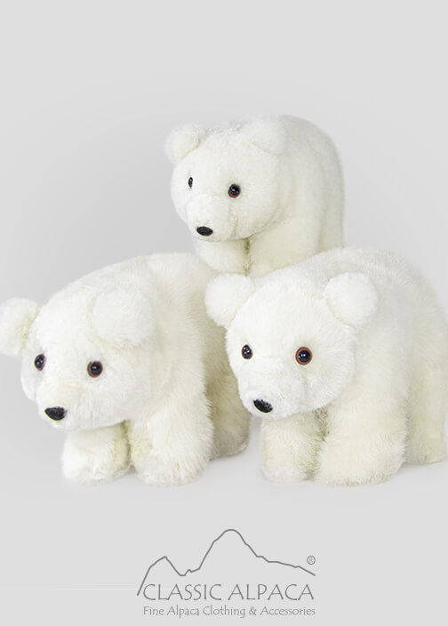 Baby Alpaca Fur - Polar Bear Ornament 6 Inches