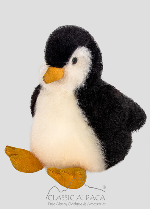 Baby Alpaca Fur - Penguin Ornament 10 inches