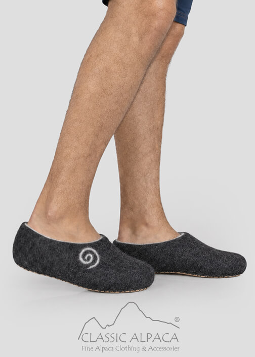 Men's Alpaca Felt Slippers