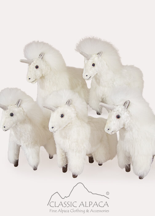 Baby Alpaca Fur-Unicorn Ornament 11 Inches