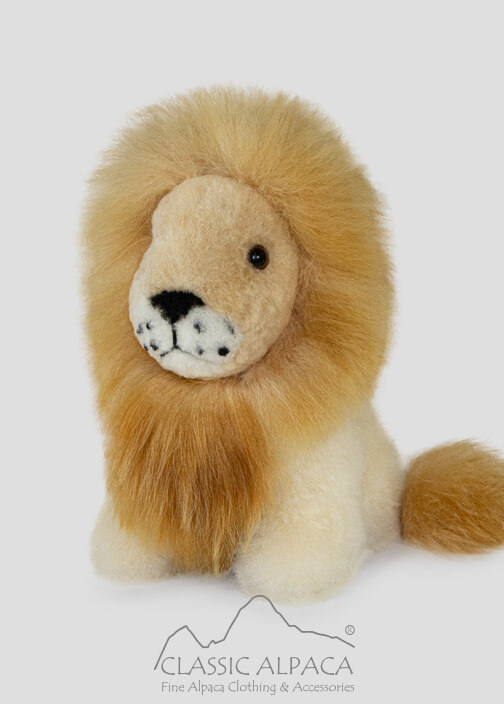 Baby Alpaca Fur - Cushing Lion Ornament 10 Inches