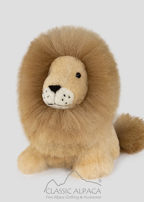 Alpaca Fur - Cushing Lion Ornament 11 Inches