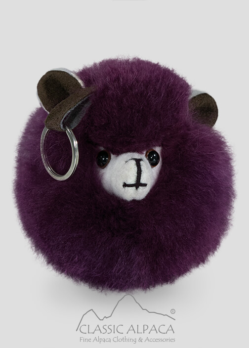 Baby Alpaca Fur-Face Keychain 4 Inches
