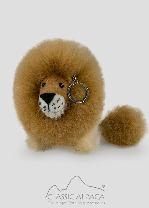 Baby Alpaca Fur - Little Lion Keychain 6 Inches