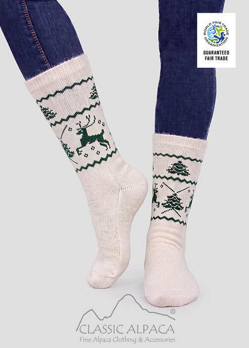 Premium Alpine Reindeer Alpaca Socks