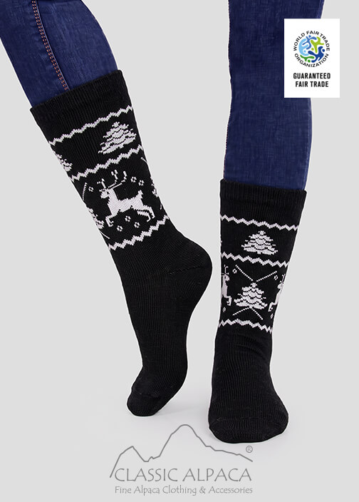 Premium Alpine Reindeer Alpaca Socks