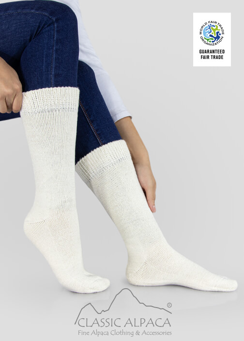 Alpaca Hiker Unisex Socks Wholesale with Full Terry, reinforced pre-heel, heel, sole and toe.