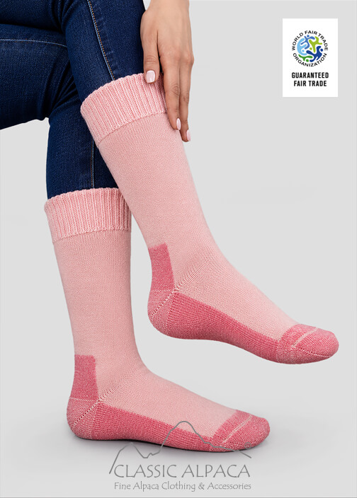 Alpaca Hiker Unisex Socks Wholesale with Full Terry, reinforced pre-heel, heel, sole and toe.