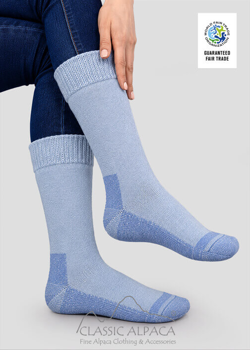 Alpaca Hiker Unisex Socks Wholesale with Full Terry, reinforced pre-heel, heel, sole and toe.