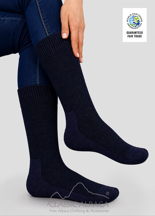 Alpaca Hiker Unisex Socks Wholesale with Full Terry, reinforced pre-heel, heel, sole and toe.