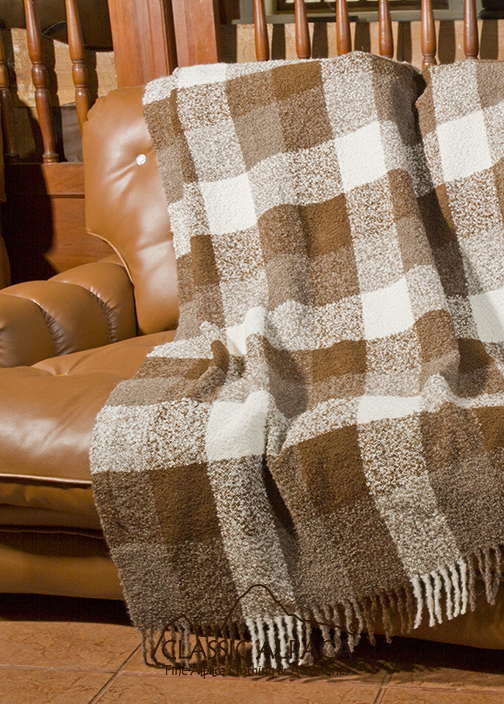 Wholesale Bucle Throws Plaid Boucle Alpaca Throw