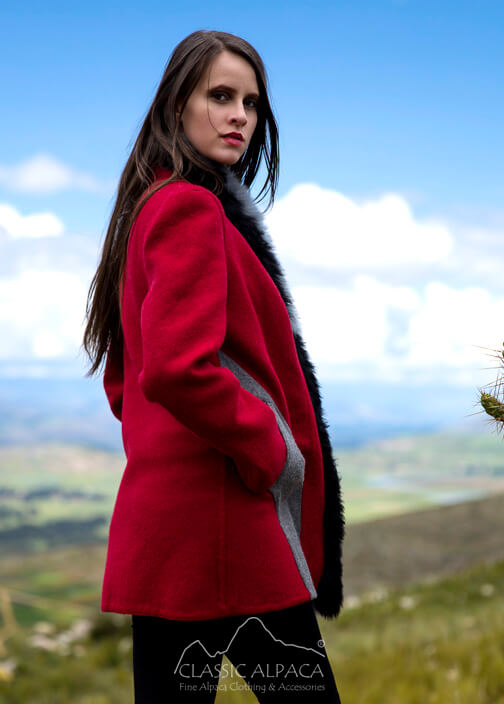 Wholesale Jackets And Coats: Reversible Alpaca Coat With Pockets