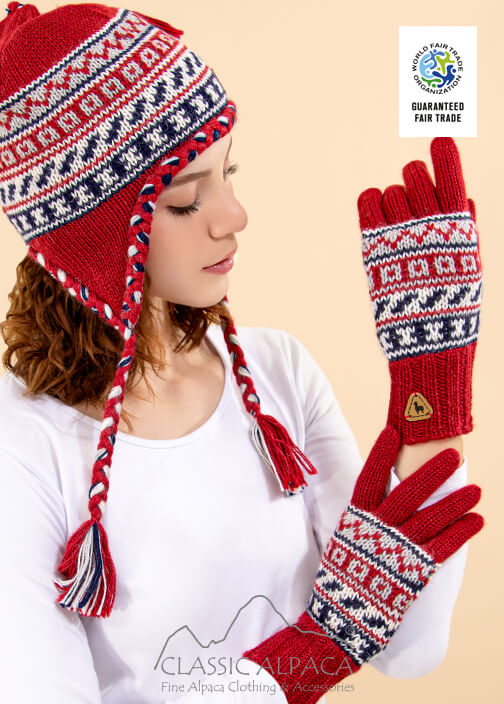 Peruvian Alpaca Gloves - Fleece Lining
