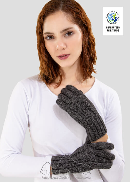 Classic Cable Alpaca Gloves