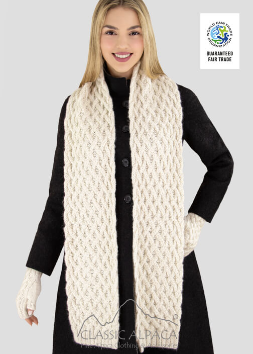 Shadow Cable Alpaca Scarf